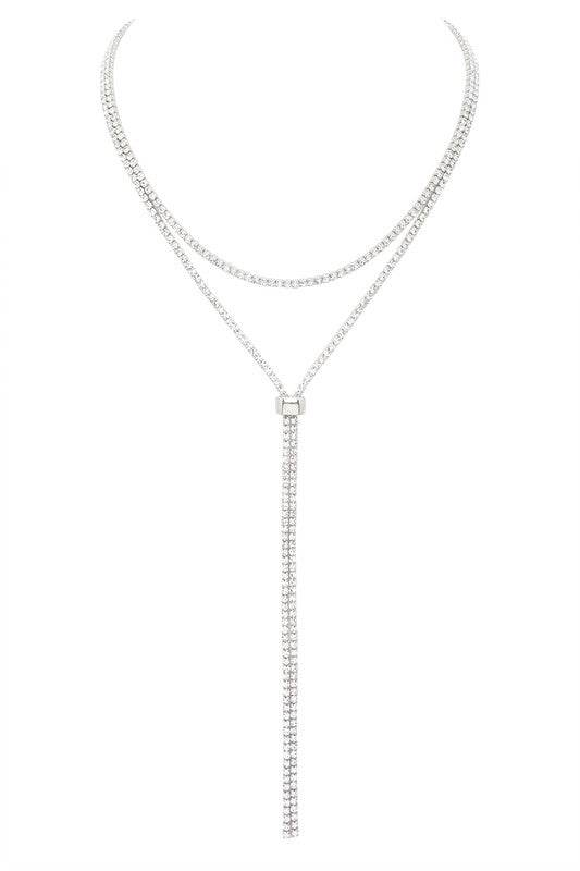 Layered Rhinestone Extra Fine Dainty Necklace