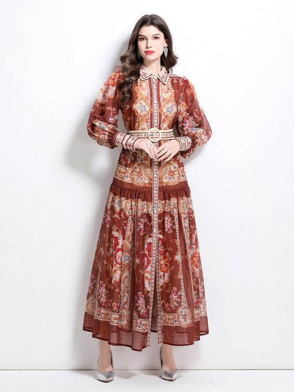 WOMEN FASHION CHIFFON MAXI DRESS