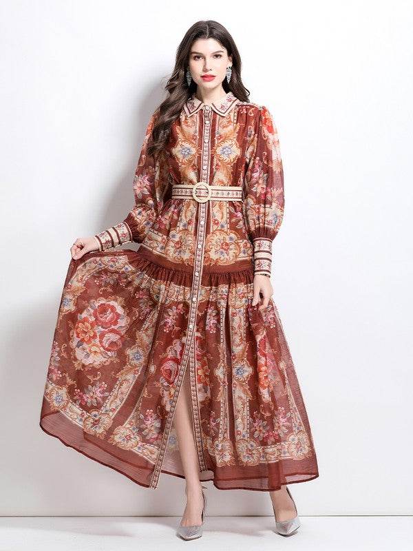 WOMEN FASHION CHIFFON MAXI DRESS