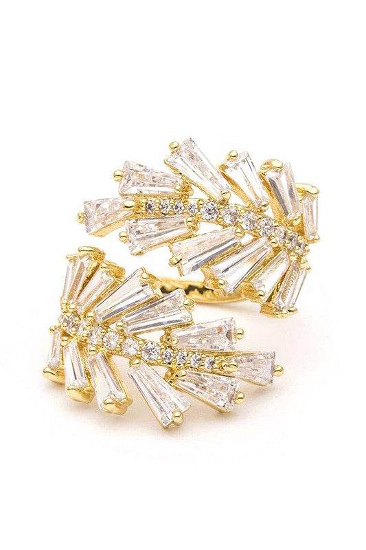 CZ Leaf Wrap Iconic Ring