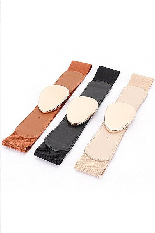 Shiny Buckle Classy Elastic Fashion Belt