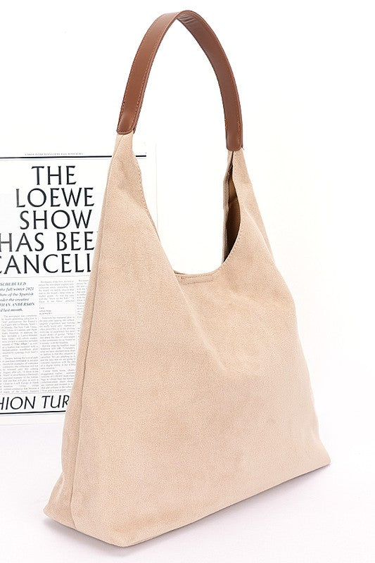 Faux Suede Oversize 2 In 1 Shoulder Bag
