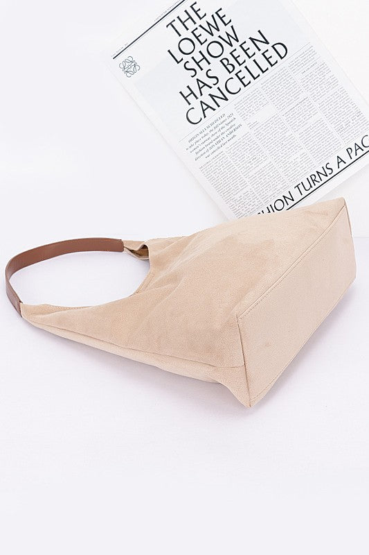Faux Suede Oversize 2 In 1 Shoulder Bag