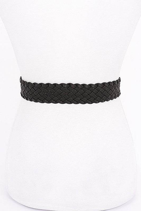 Shiny Buckle Braided Fashion Belt