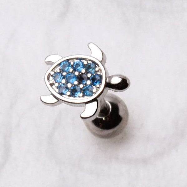 316L Stainless Steel Ocean Blue Turtle Earring