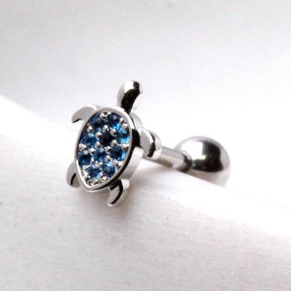 316L Stainless Steel Ocean Blue Turtle Earring