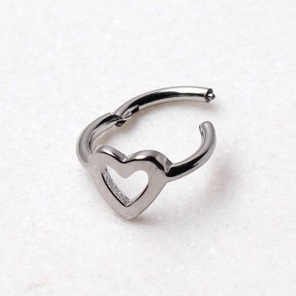 316L Stainless Steel Heart Seamless Clicker Ring