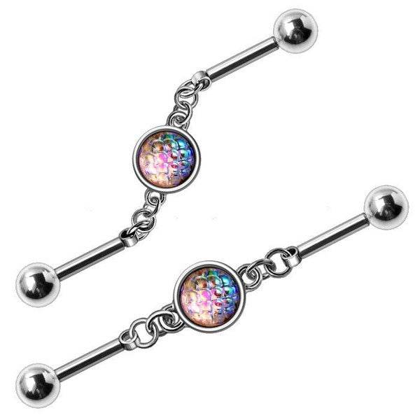 316L Stainless Steel Rainbow Cabochon Chain
