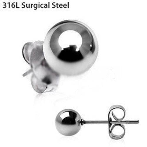 Pair of 316L Stainless Surgical Steel Ball