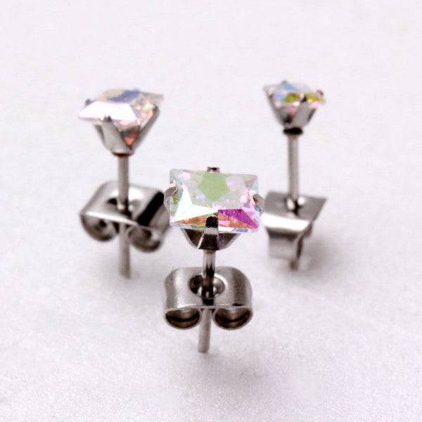 Pair of 316L Stainless Steel Aurora Borealis