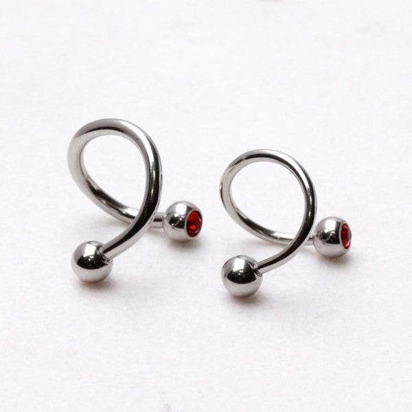 316L Surgical Steel Twist with Gemmed Balls