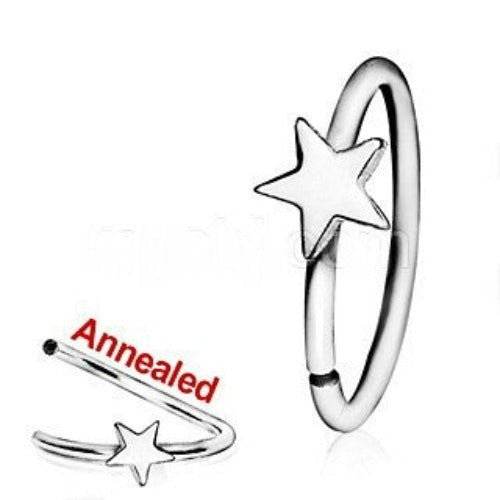 316L Surgical Steel Annealed Star Nose Hoop