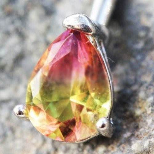 316L Stainless Steel Teardrop Synthetic Watermelon