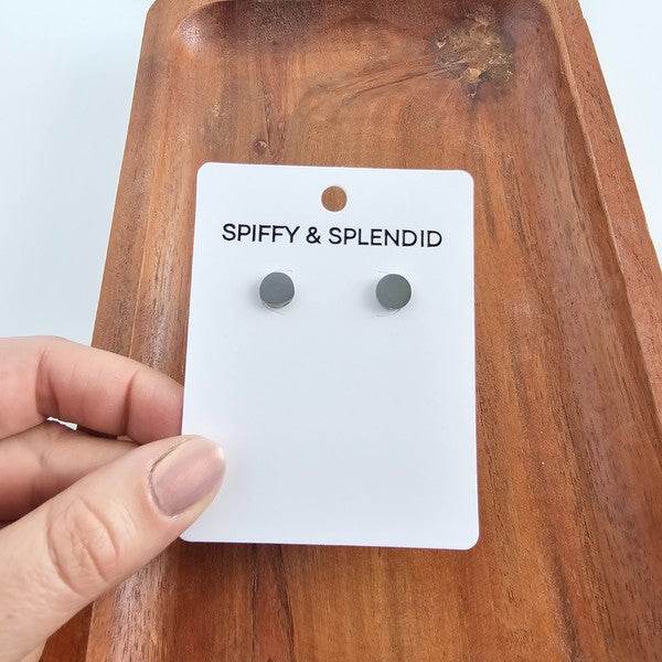 Luxe Circle Studs - Silver