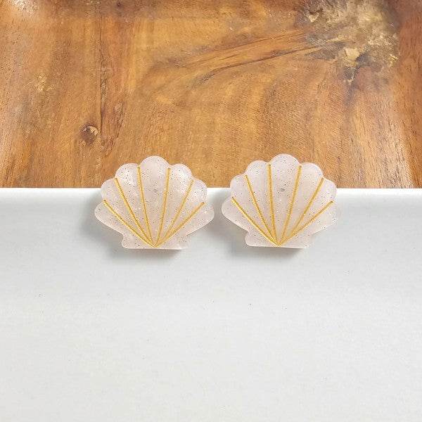 Seashell Studs - Pink Pearl