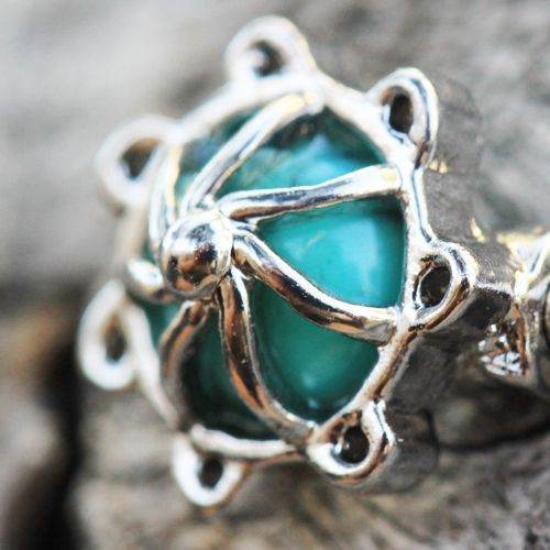 316L Surgical Steel Turquoise Stone Carousel
