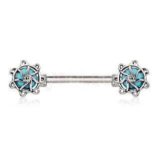 316L Surgical Steel Turquoise Stone Carousel