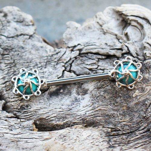 316L Surgical Steel Turquoise Stone Carousel