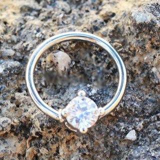316L Stainless Steel Prong Set CZ Captive Bead