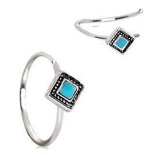 316L Stainless Steel Rhombus Cut Turquoise