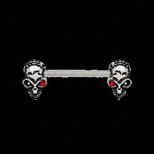 316L Stainless Steel Red Eye Alien Skull Nipple