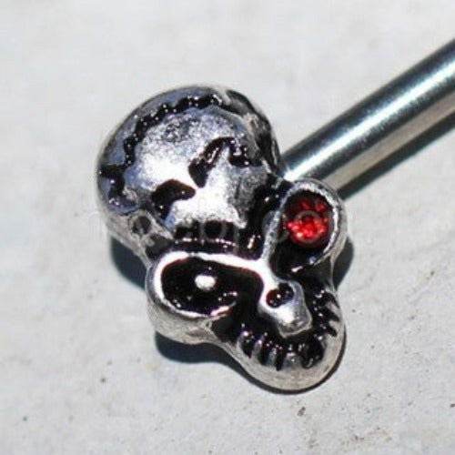316L Stainless Steel Red Eye Alien Skull Nipple