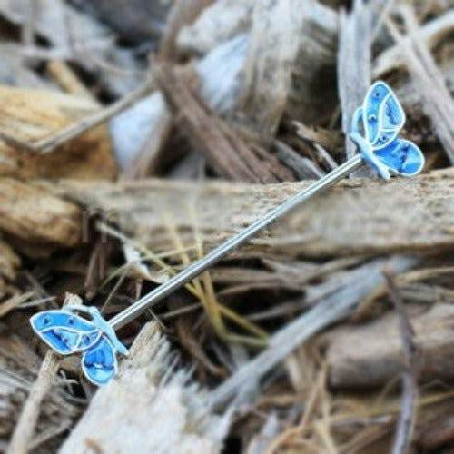 316L Stainless Steel Double Blue Butterfly
