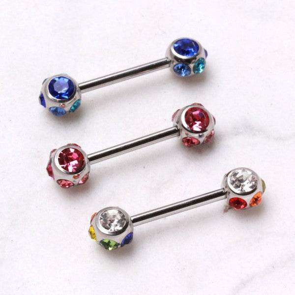 316L Surgical Steel Nipple Bar with Multi