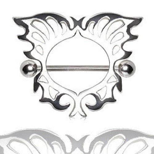316L Surgical Steel Nipple Shield with Butterfly