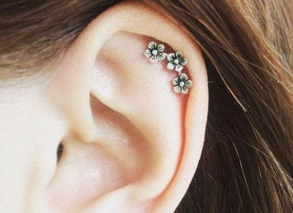 316L Stainless Steel Triple Flower Cartilage