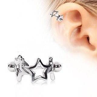 Surgical Steel Star Cartilage Cuff Cartilage