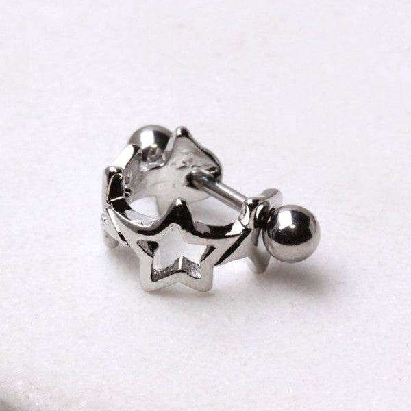 Surgical Steel Star Cartilage Cuff Cartilage