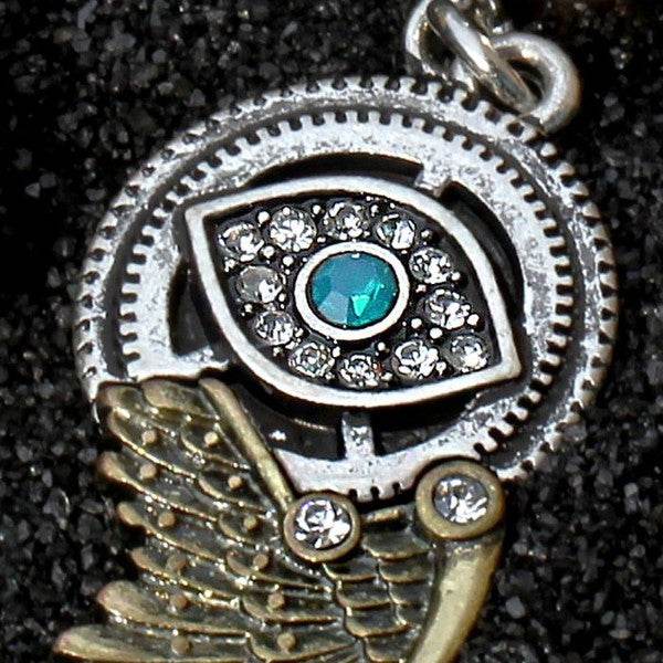 Gemmed Steampunk All Seeing Eye Navel Ring w
