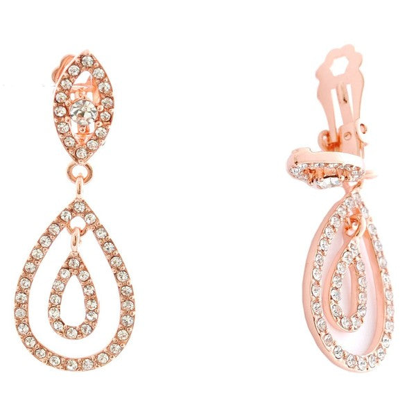 Marquise Double Pear Clipon Earrings