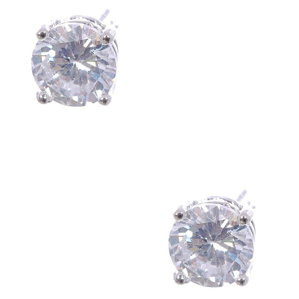 8mm Four Prong Base Cubic Zirconia Earrings