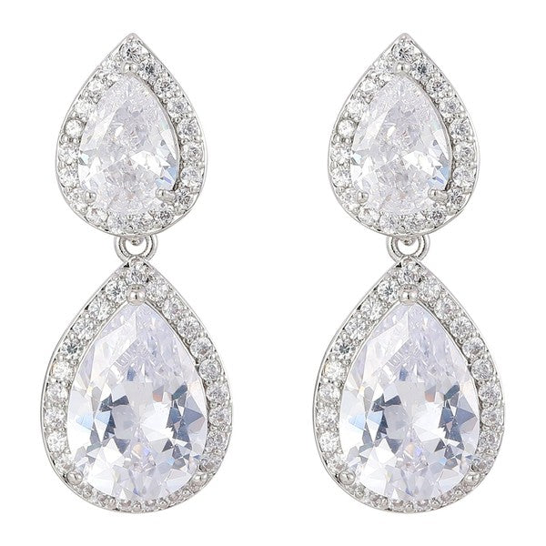 Sparkling  Pear Shape Cubic Zirconia Earrings