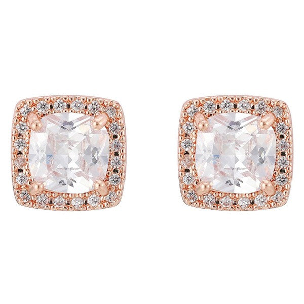 Timeless 11mm Square Cut Cubic Zirconia Stud