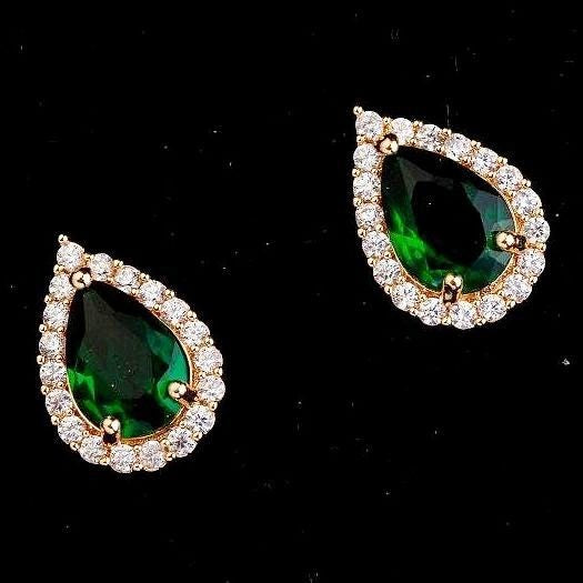 14mm Halo Exquisite Pear Cubic Zirconia Stud