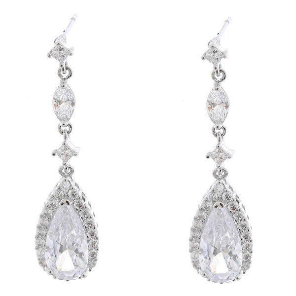 Dazzling dangle Cubic Zirconia Pear Earrings