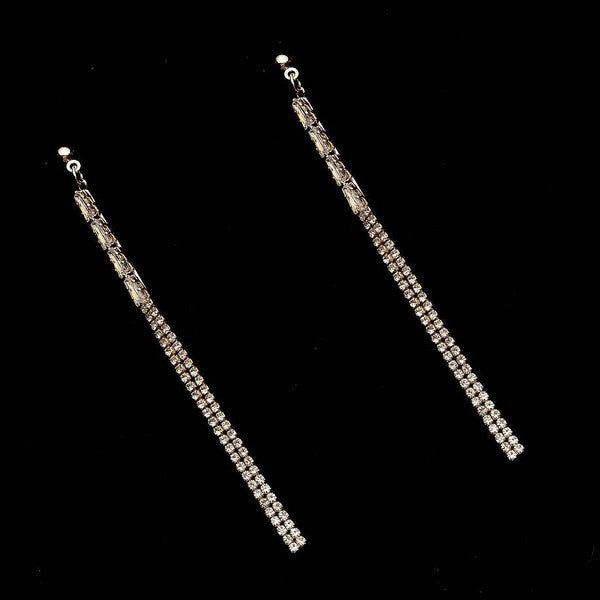 Glamorous Crystal Long Tassels Dangle Earrings