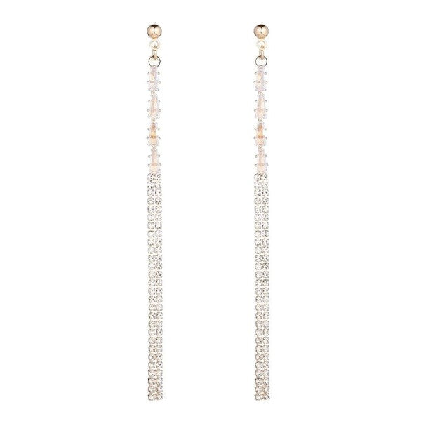 Glamorous Crystal Long Tassels Dangle Earrings