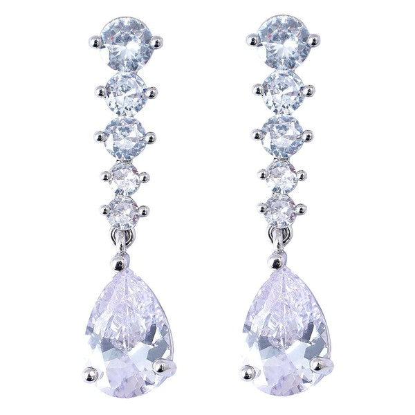 Bold Sparkling Cubic Zirconia CZ Bridal Earrings