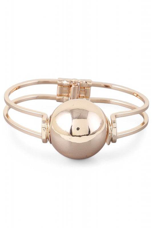 Iconic Large Pearl Hinged Bangle