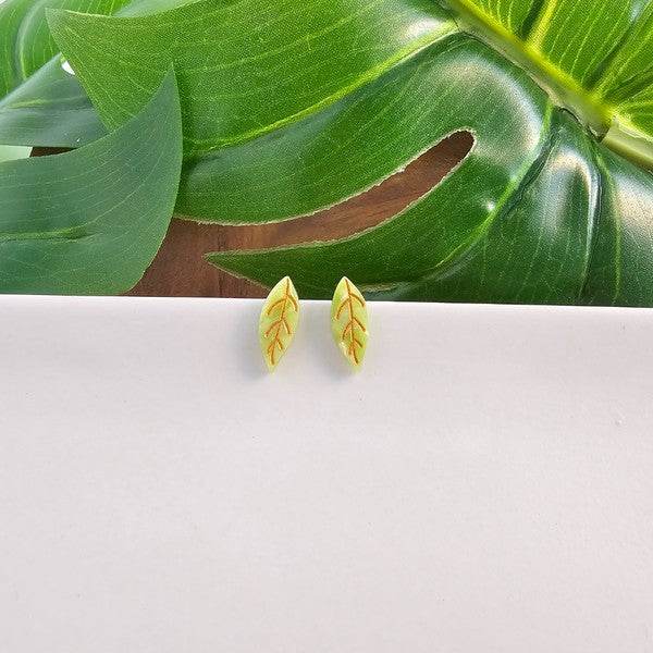 Leaf Studs - Fern Green
