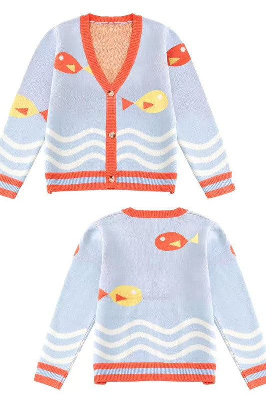 Fish bowl knit cardigan