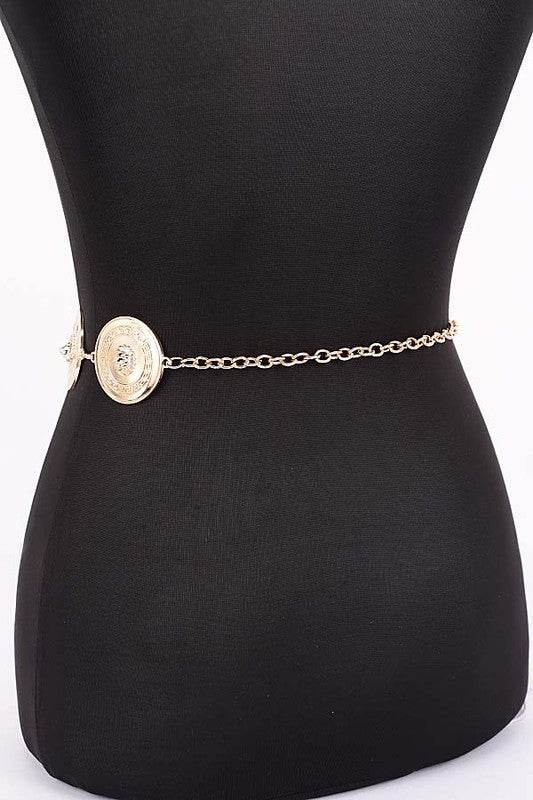 Round Disk Shiny Fashion Chain Belt