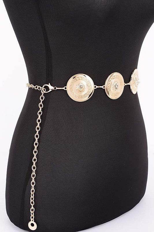Round Disk Shiny Fashion Chain Belt
