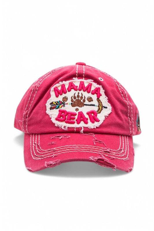 MAMA Bear Embroidered Vintage Cotton Cap