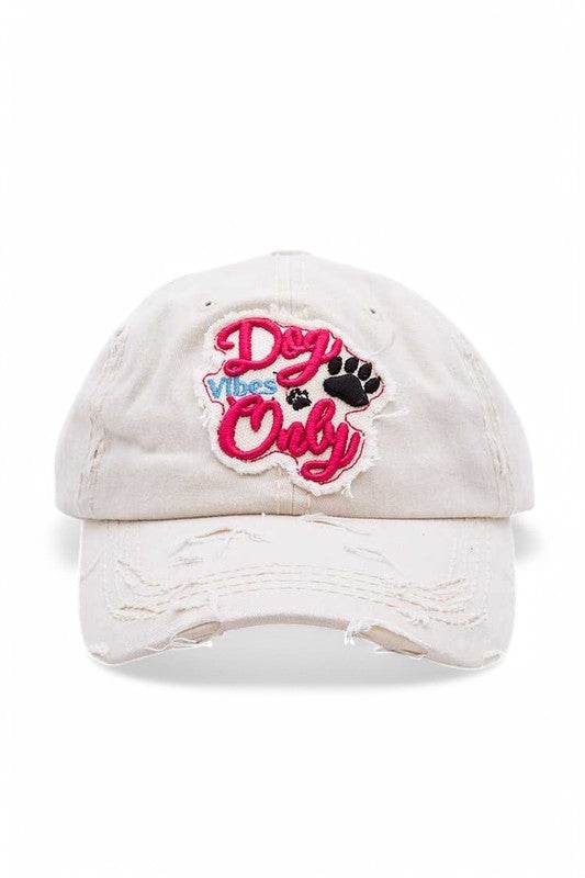 Dog Vibe Only Embroidered Vintage Cotton Cap