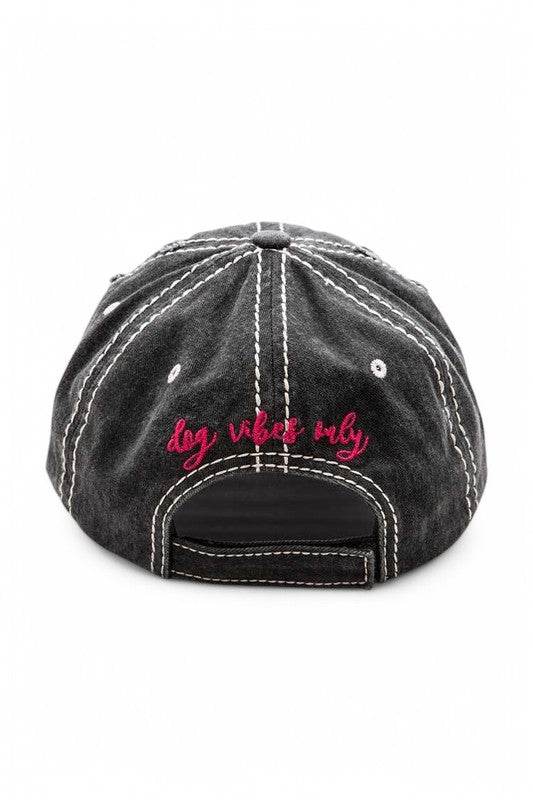 Dog Vibe Only Embroidered Vintage Cotton Cap